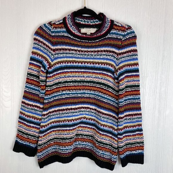 Loft‎ Sweater Medium multicolor stripe - Picture 1 of 6
